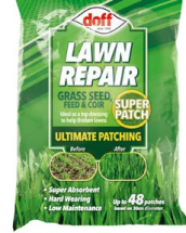 Doff 2KG Lawn Repair Grass Seed, Feed & Coir